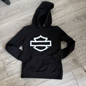 Black Harley Davidson Toronto Hoodie with White Logo